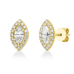Ohrstecker aus 750 Gold Gelbgold 34 Diamanten 0,76ct 10,6x6,4mm