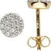 Ohrstecker aus 333 Gold Gelbgold mit 38 Zirkonia Ohrringe Ohrschmuck Damen