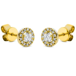 Ohrstecker aus 750 Gold Gelbgold 28 Diamanten 0,37ct TW-SI Ø6,2mm 4er-Krappe