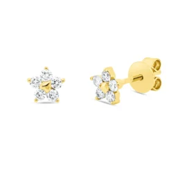 Ohrstecker aus 750 Gold Gelbgold 10 Brillanten 0,2ct W-SI 4,8x4,7mm