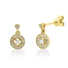 Ohrstecker aus 750 Gold Gelbgold 32 Diamanten 0,25ct TW-SI 11,5x6,8mm