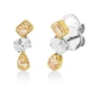 Ohrstecker aus 750 Gold gelb/weiß 6 Diamanten 1,18ct gelb-VSI 13,5x4,9mm