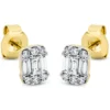 Ohrstecker aus 750 Gold gelb/weiß 18 Diamanten 0,41ct TW-SI 6,6x4,9mm