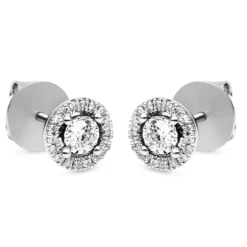 Ohrstecker aus 750 Gold Weißgold 38 Brillanten 0,3ct TW-SI Ø7mm