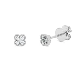 Ohrstecker aus 750 Gold Weißgold 10 Brillanten 0,15ct TW-SI 4,4x4,4mm