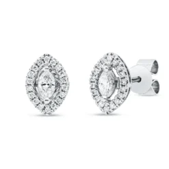 Ohrstecker aus 750 Gold Weißgold 38 Diamanten 0,28ct 8,3x5,9mm