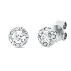 Ohrstecker aus 750 Gold Weißgold 28 Diamanten 0,3ct Ø6mm
