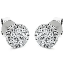 Ohrstecker aus 750 Gold Weißgold 60 Diamanten 0,86ct TW-SI Ø8,7mm