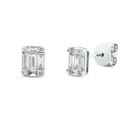 Ohrstecker aus 750 Gold Weißgold 18 Diamanten 0,54ct 6,7x5,1mm