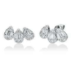 Ohrstecker aus 750 Gold Weißgold 42 Diamanten 0,92ct TW-SI 18,5x26,1mm