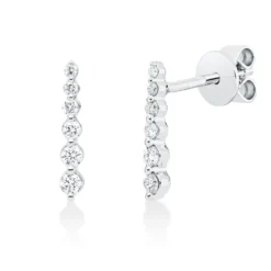 Ohrstecker aus 750 Gold Weißgold 12 Diamanten 0,2ct TW-SI 12,3x2,3mm