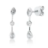 Ohrstecker aus 750 Gold Weißgold 6 Diamanten 0,42ct TW-VSI/SI 20,2x3mm