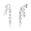 Ohrstecker aus 750 Gold Weißgold 14 Diamanten 1,1ct TW-SI 22x7,5mm