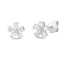 Ohrstecker aus 750 Gold Weißgold 12 Diamanten 1,07ct 8x8mm