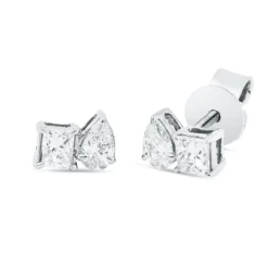 Ohrstecker aus 750 Gold Weißgold 4 Diamanten 0,36ct TW-SI 4,2x5,9mm