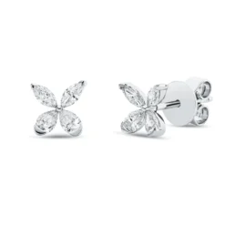 Ohrstecker aus 750 Gold Weißgold 8 Diamanten 0,45ct TW-SI 6,3x6,4mm