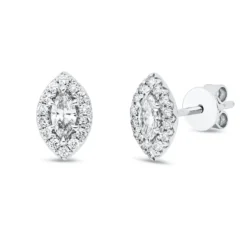 Ohrstecker aus 750 Gold Weißgold 30 Diamanten 0,43ct 8,7x5,7mm