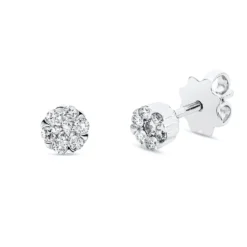 Ohrstecker aus 750 Gold Weißgold 14 Diamanten 0,26ct TW-SI 4,7x4,8mm