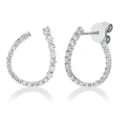 Ohrstecker aus 750 Gold Weißgold 44 Diamanten 0,84ct 18,2x14,4mm
