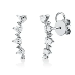 Ohrstecker aus 585 Gold Weißgold 16 Diamanten 0,84ct 18,1x2,6mm