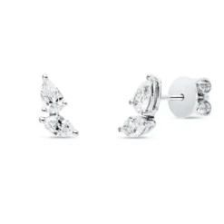 Ohrstecker aus 750 Gold Weißgold 4 Diamanten 0,83ct TW-SI 15,6x5,1mm