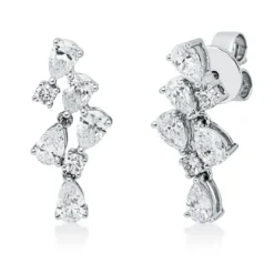 Ohrstecker aus 750 Gold Weißgold 14 Diamanten 1,46ct TW-SI 18,1x8mm