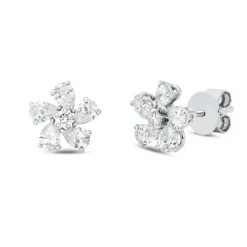Ohrstecker aus 750 Gold Weißgold 12 Diamanten 0,75ct Ø7,7mm