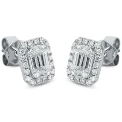 Ohrstecker aus 750 Gold Weißgold 54 Diamanten 0,72ct 8,6x6,5mm