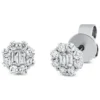 Ohrstecker aus 750 Gold Weißgold 20 Diamanten 0,26ct 5x5mm