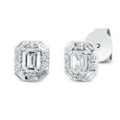 Ohrstecker aus 750 Gold Weißgold 22 Diamanten 0,63ct TW-SI 6,9x6mm