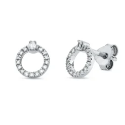 Ohrstecker aus 750 Gold Weißgold 32 Diamanten 0,11ct TW-SI