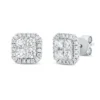 Ohrstecker aus 750 Gold Weißgold 58 Diamanten 1,15ct TW-SI 9,2x9,3mm