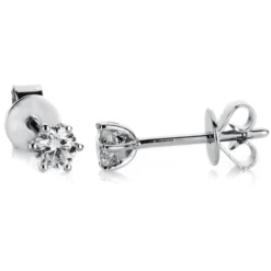 Ohrstecker aus 750 Gold Weißgold mit 2 Diamanten Brillanten 0,30 Ct. 6er-Krappe