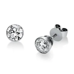 Ohrstecker aus 585 Gold Weißgold mit 2 Diamanten Brillanten 1,40 Ct. Zarge
