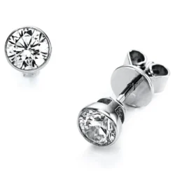 Ohrstecker aus 750 Gold Weißgold mit 2 Diamanten Brillanten 0,80 Ct. Zarge