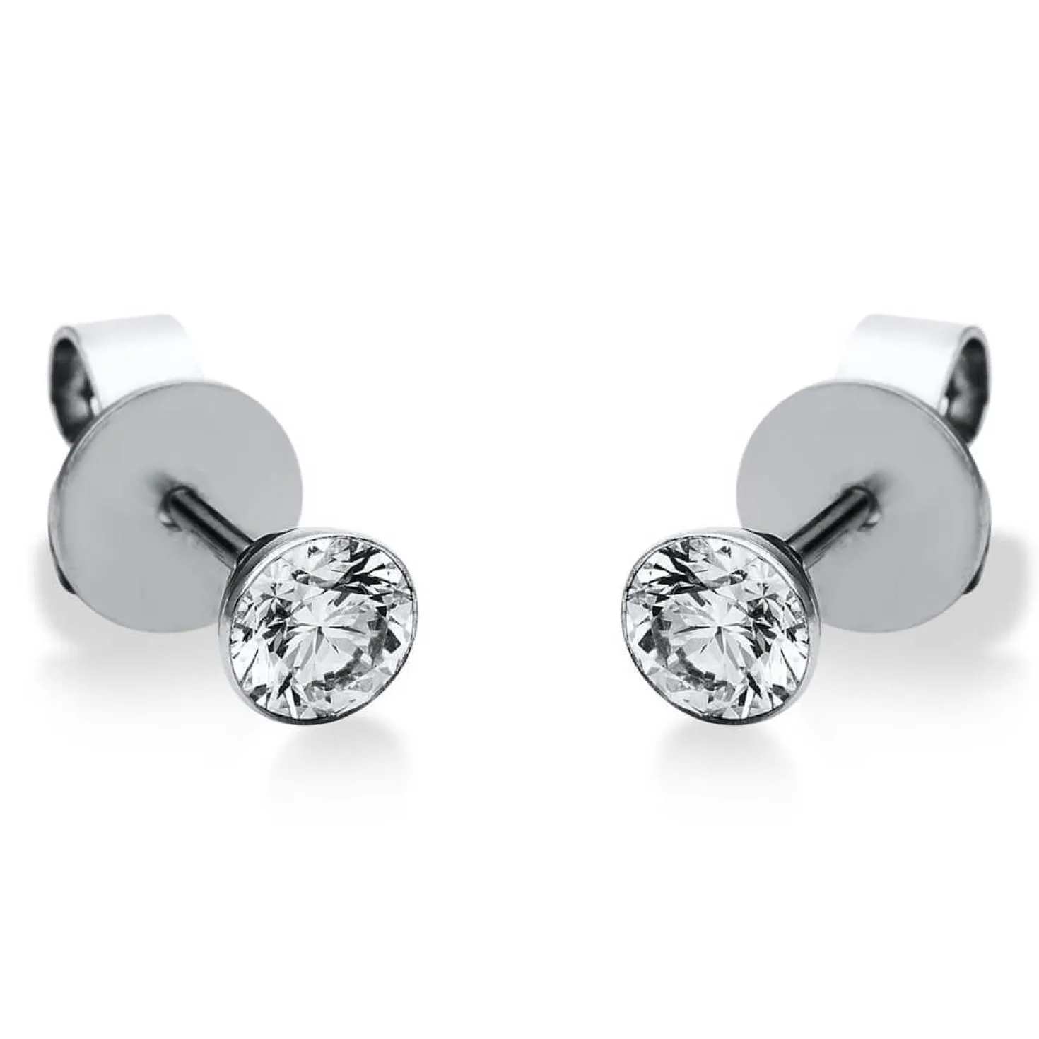 Ohrstecker aus 585 Gold Weißgold mit 2 Diamanten Brillanten 0,50 Ct. Zarge
