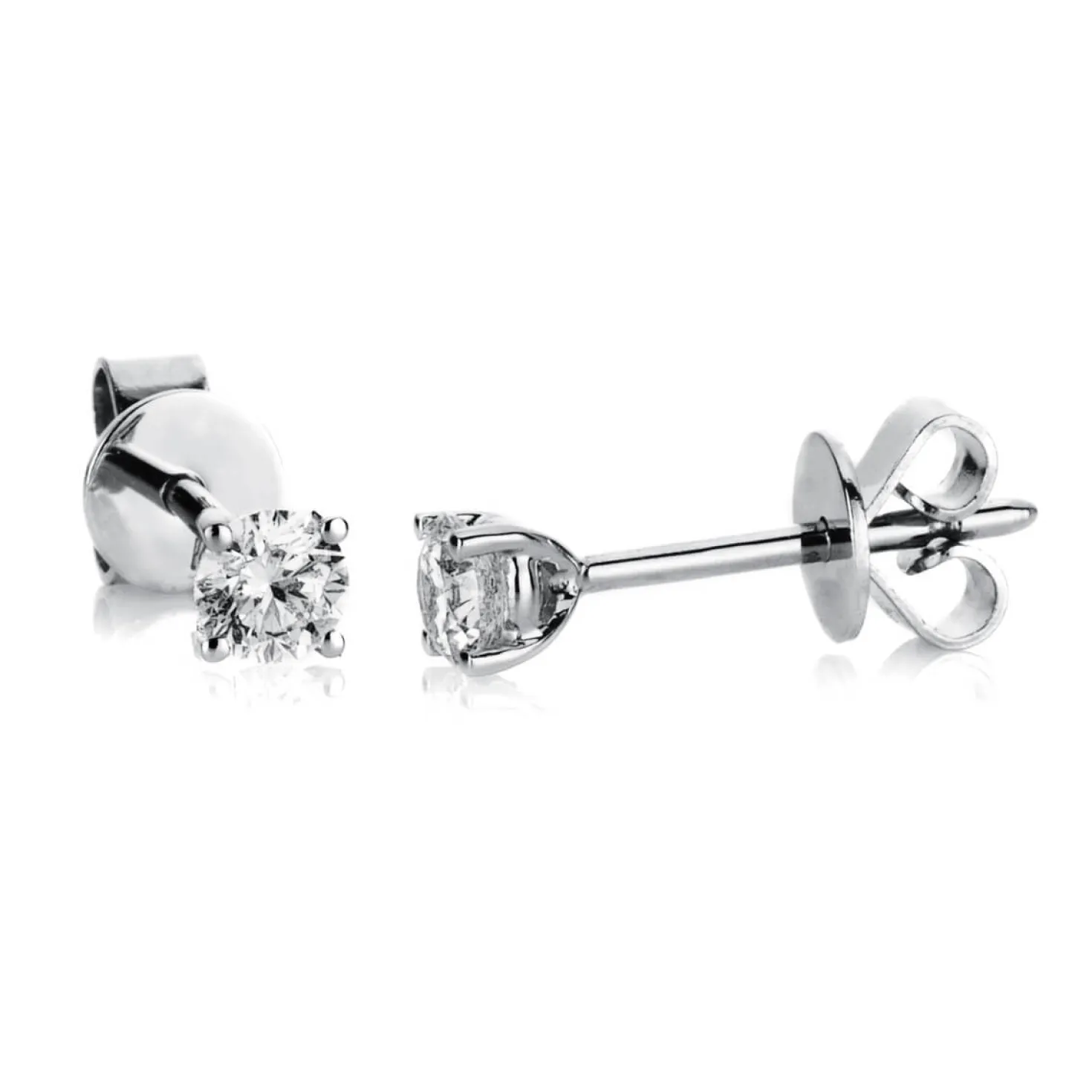 Ohrstecker aus 750 Gold Weißgold mit 2 Diamanten Brillanten 0,60 Ct. 4er-Krappe