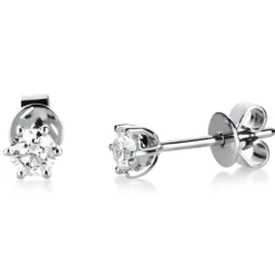 Ohrstecker aus 750 Gold Weißgold mit 2 Diamanten Brillanten 0,40 Ct. 6er-Krappe