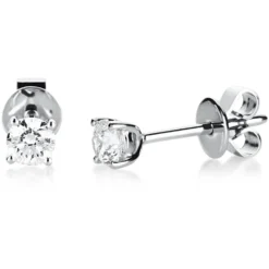 Ohrstecker aus 585 Gold Weißgold mit 2 Diamanten Brillanten 0,80 Ct. 4er-Krappe