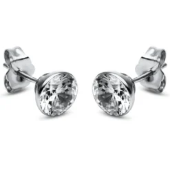 Ohrstecker aus 750 Gold Weißgold mit 2 Diamanten Brillanten 2,00 Ct. Zarge