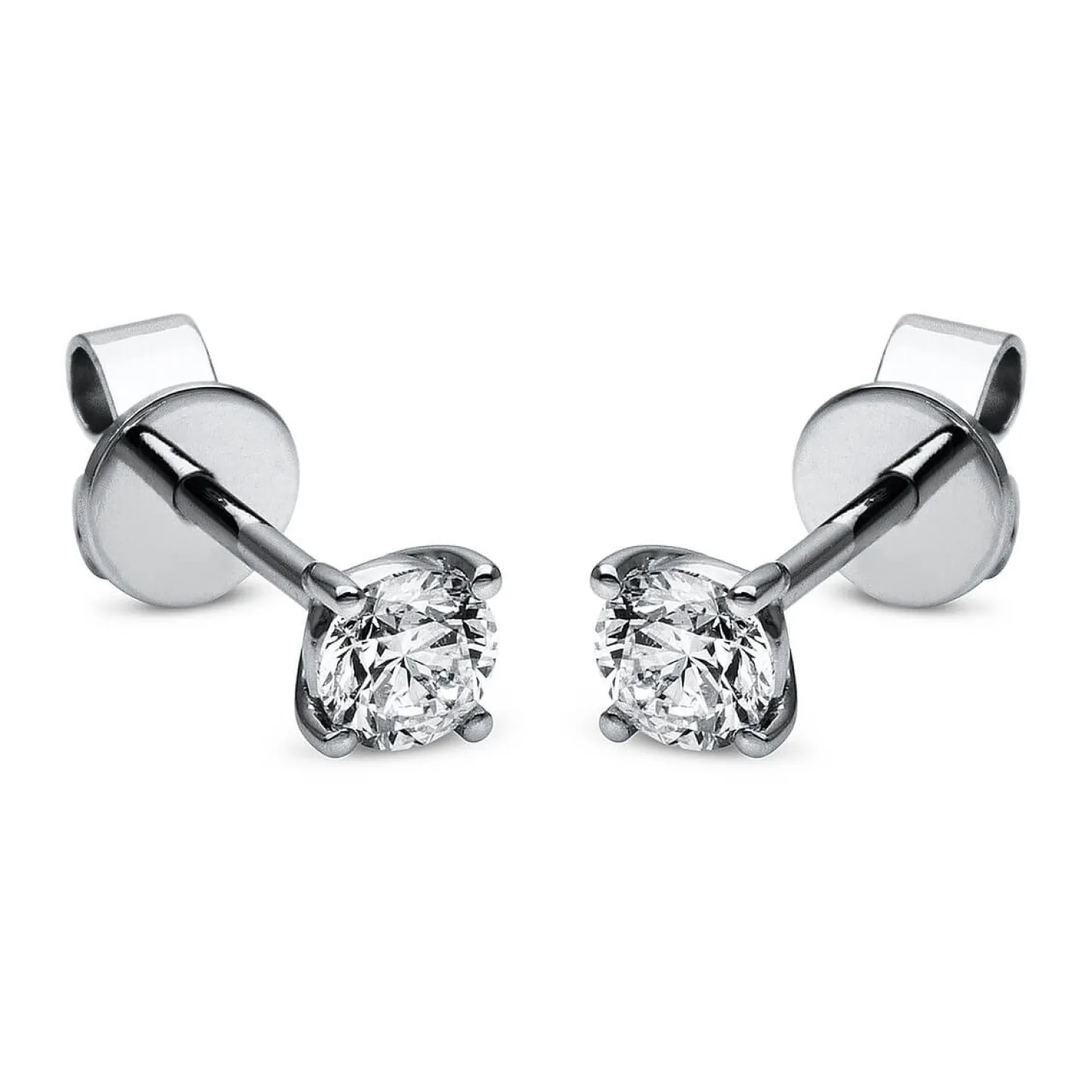 Ohrstecker aus 750 Gold Weißgold mit 2 Diamanten Brillanten 0,40 Ct. 4er-Krappe