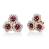 Ohrstecker aus 750 Gold weiß/rot 96 Rubine 1,13ct rot 90 Brillanten 0,54ct TW-VSI