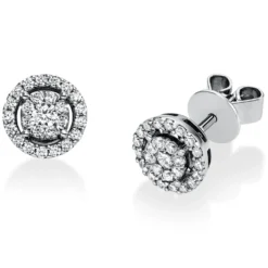 Ohrstecker aus 950 Platin 52 Diamanten 0,38ct TW-SI Ø7,4mm