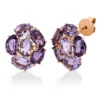 Ohrstecker aus 750 Rotgold 12 Amethyste 6,7ct lila 14 Brillanten 0,11ct TW-SI