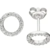 Ohrstecker aus 925 Silber Kreise Ø7,7mm 36 Zirkonia rundum Ohrringe Ohrschmuck