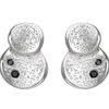 Ohrstecker aus 925 Silber mit Struktur 4 schwarze Zirkonia Ohrringe Ohrschmuck