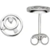 Ohrstecker aus 925 Silber rhodiniert Kreise mit 6 Zirkonia Ohrringe Ohrschmuck