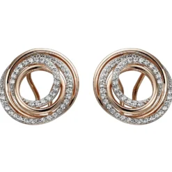 Ohrstecker aus 925 Silber rotgold vergoldet mit 92 Zirkonia Ohrringe Ohrschmuck