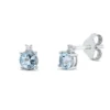 Ohrstecker aus 750 Weißgold 2 Aquamarine 0,49ct blau 2 Brillanten 0,02ct TW-SI
