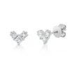 Ohrstecker aus 750 Weißgold 6 Diamanten Prinzess-Schliff 0,68ct TW-SI 5,5x6,9mm